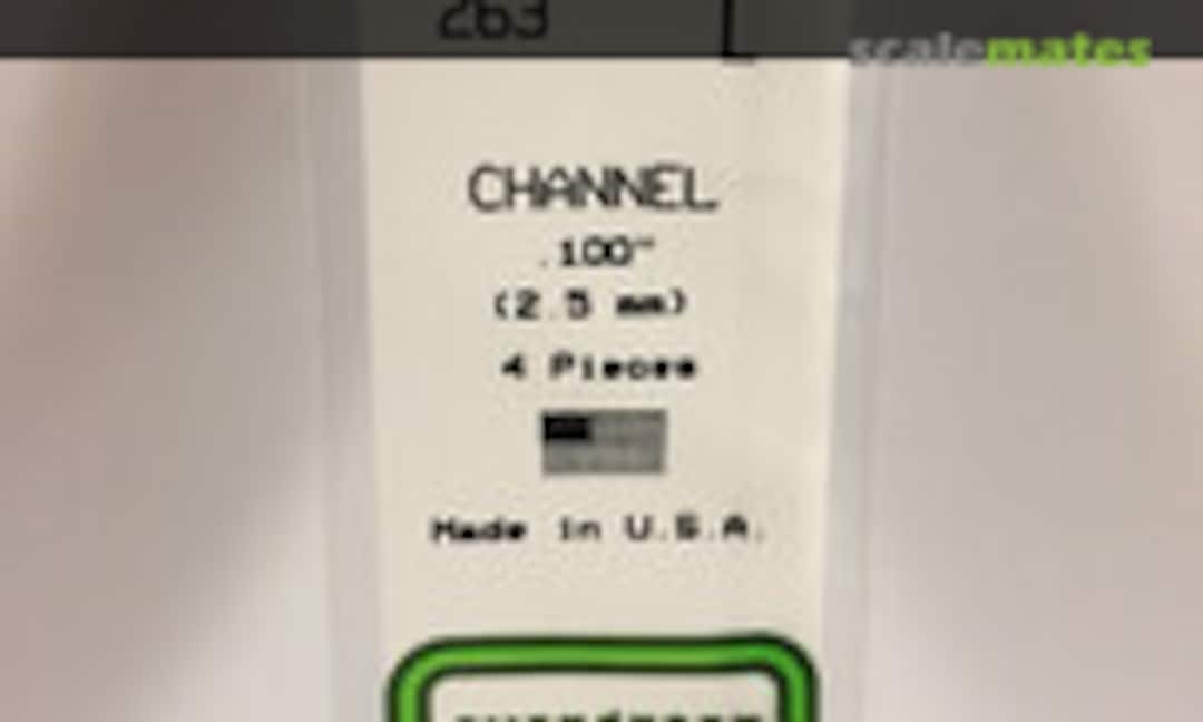 No 0.100" Opaque White Polystyrene Channel (Evergreen Scale Models 263) 263