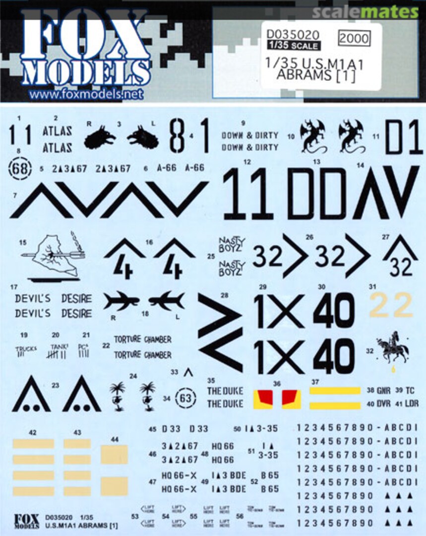 Boxart U.S. M1A1 Abrams (1) D035020 FOX MODELS Boxart U.S. M1A1 Abrams (1) D035020 FOX MODELS