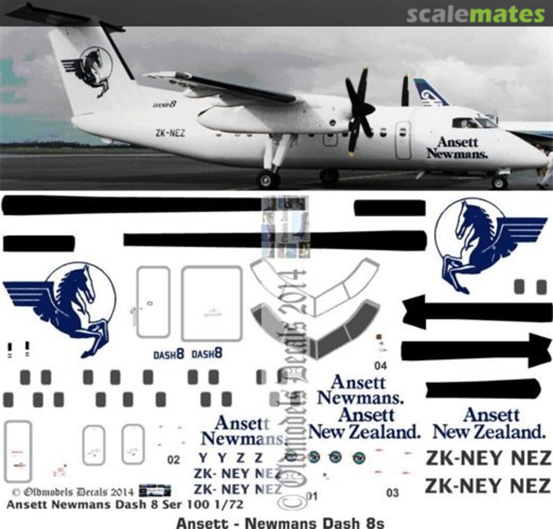 Boxart Dash8-100 Ansett-Newmans OMD0250 Oldmodels Decals Boxart Dash8-100 Ansett-Newmans OMD0250 Oldmodels Decals
