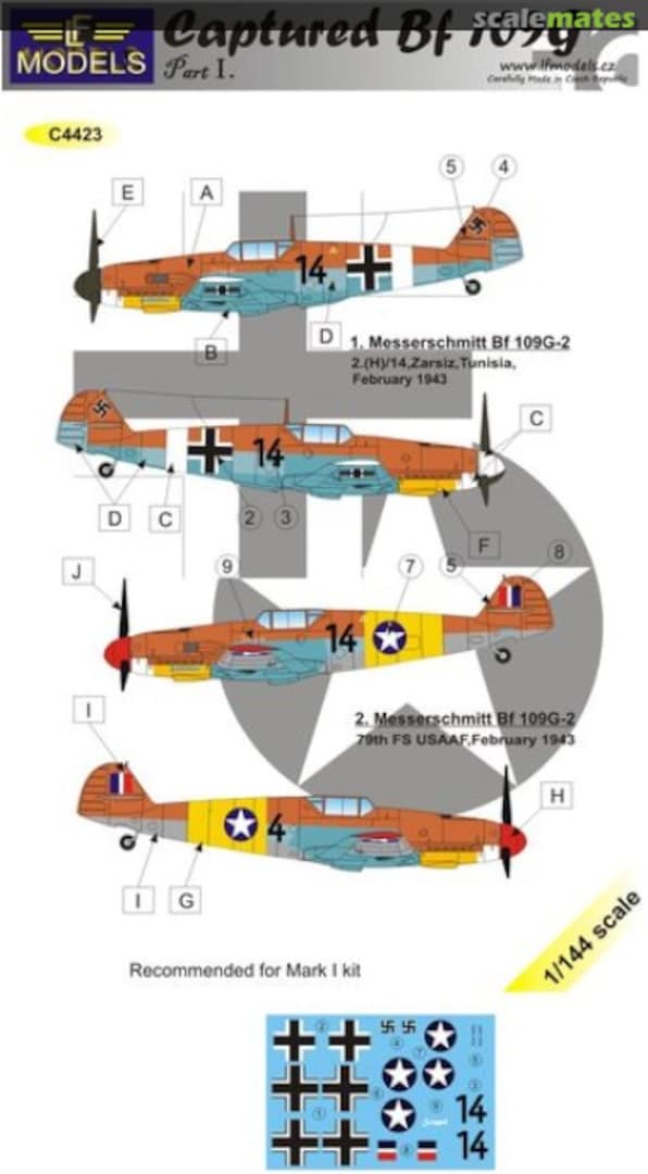 Boxart Captured Messerschmitt Bf.109G-2 part 1 C4423 LF Models Boxart Captured Messerschmitt Bf.109G-2 part 1 C4423 LF Models