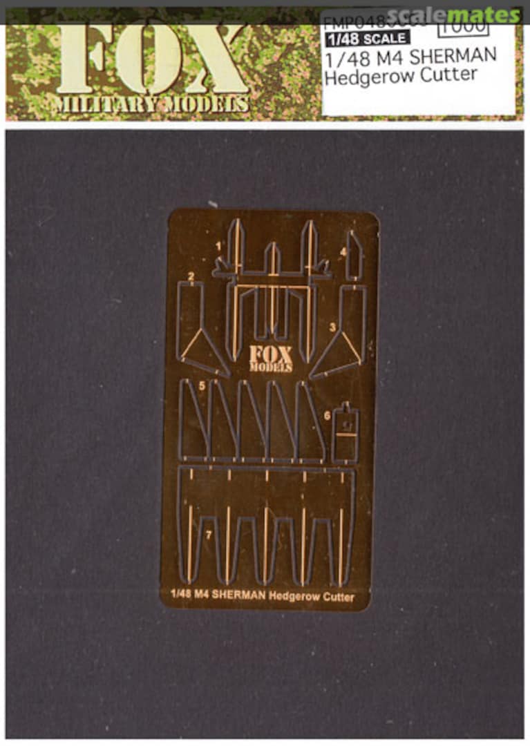 Boxart M4 Sherman Hedgerow Cutter FMP048003 FOX MODELS Boxart M4 Sherman Hedgerow Cutter FMP048003 FOX MODELS