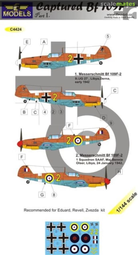 Boxart Captured Messerschmitt Bf.109F-2 part 1 C4424 LF Models Boxart Captured Messerschmitt Bf.109F-2 part 1 C4424 LF Models