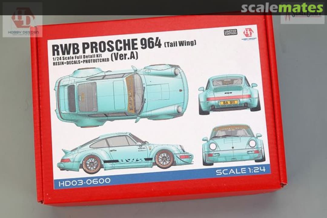 Boxart RWB Porsche 964 (Tail Wing) (Ver. A) HD03-0600 Hobby Design Boxart RWB Porsche 964 (Tail Wing) (Ver. A) HD03-0600 Hobby Design