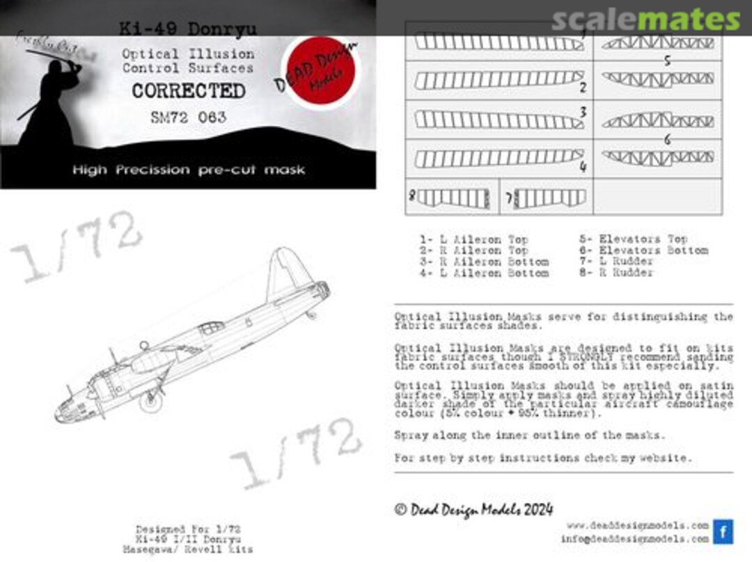 Boxart Ki-49 Donryu - Optical Illusion Control Surfaces (Corrected) SM72063 DEAD Design Models Boxart Ki-49 Donryu - Optical Illusion Control Surfaces (Corrected) SM72063 DEAD Design Models