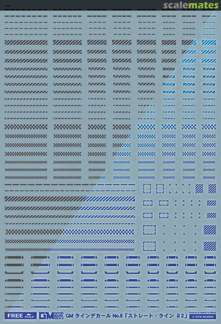 Boxart GM Line Decal No.8 Straight Line #2 Dark Gray & Neon Blue GM-851 MYK Design Boxart GM Line Decal No.8 Straight Line #2 Dark Gray & Neon Blue GM-851 MYK Design