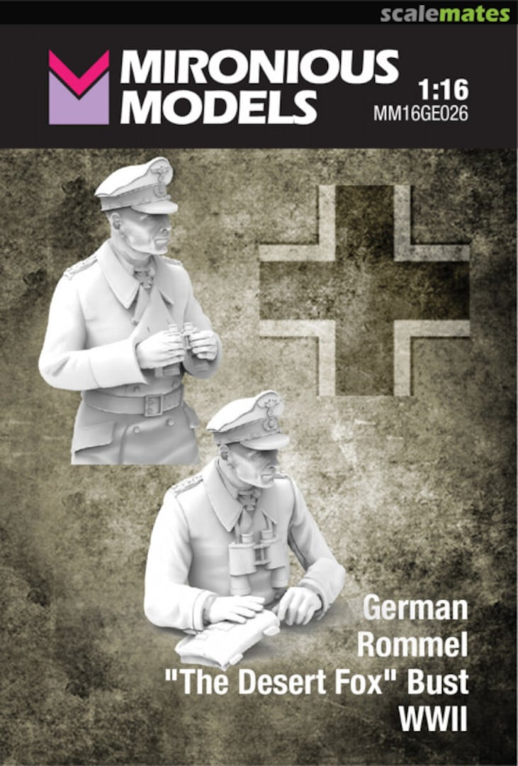 Boxart German Rommel 'The Desert Fox' Bust WWII MM16GE026 Mironious Models Boxart German Rommel 'The Desert Fox' Bust WWII MM16GE026 Mironious Models