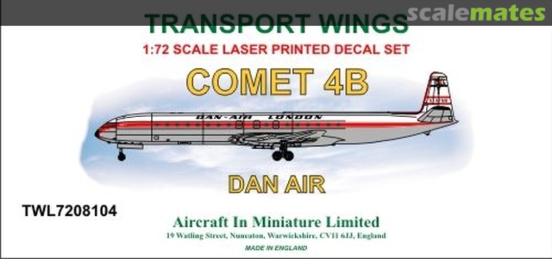 Boxart de Havilland Comet 4B TWL7208104 Aircraft In Miniature Ltd Boxart de Havilland Comet 4B TWL7208104 Aircraft In Miniature Ltd