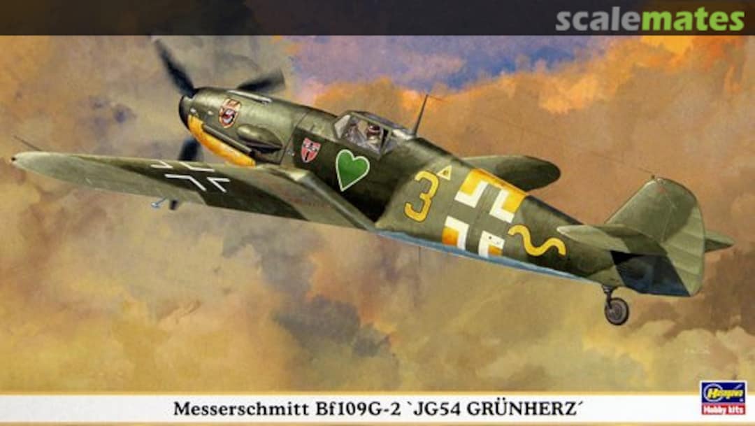Boxart Messerschmitt Bf109G-2 `JG54 Grunherz´ 09588 Hasegawa