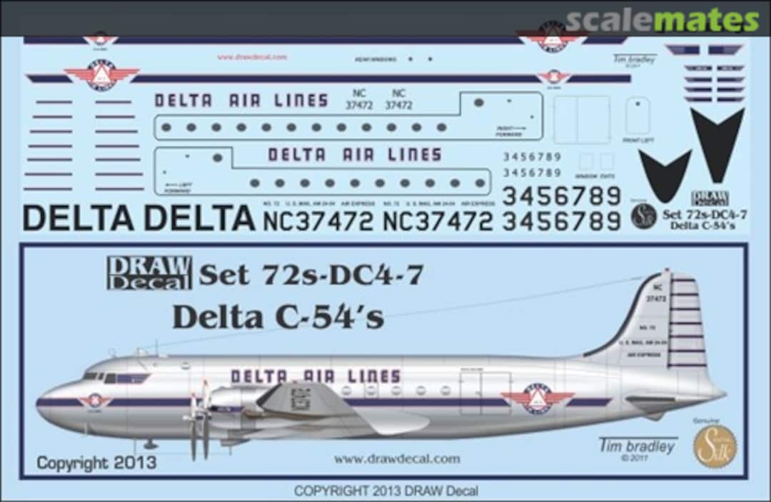 Boxart Delta C-54's 72-DC4-7 Draw Decal Boxart Delta C-54's 72-DC4-7 Draw Decal