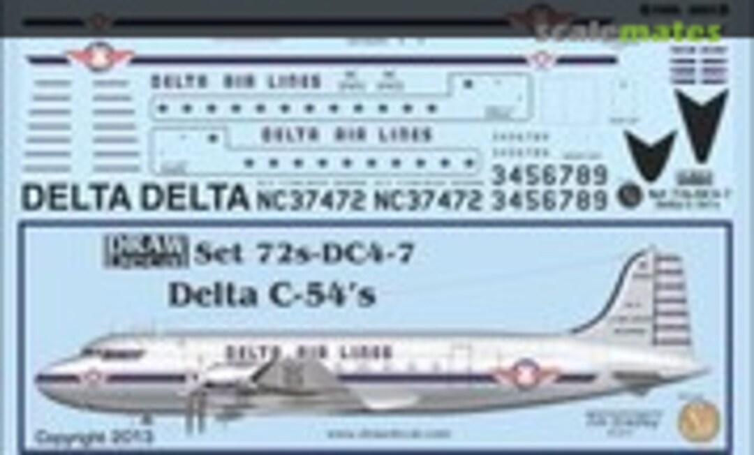 1:72 Delta C-54's (Draw Decal 72-DC4-7) 72-DC4-7