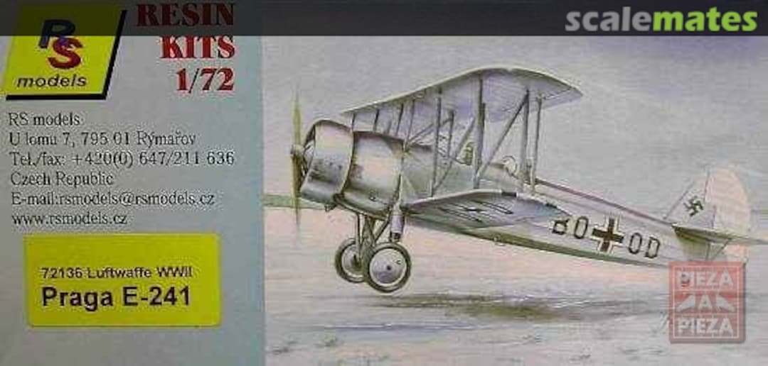 Boxart Praga E-241 Luftwaffe WWII 72136 RS Models Boxart Praga E-241 Luftwaffe WWII 72136 RS Models
