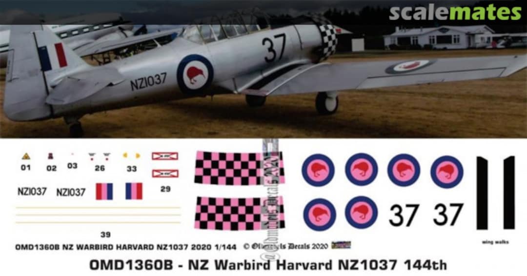 Boxart Warbird - Harvard NZ1037 OMD1360B Oldmodels Decals