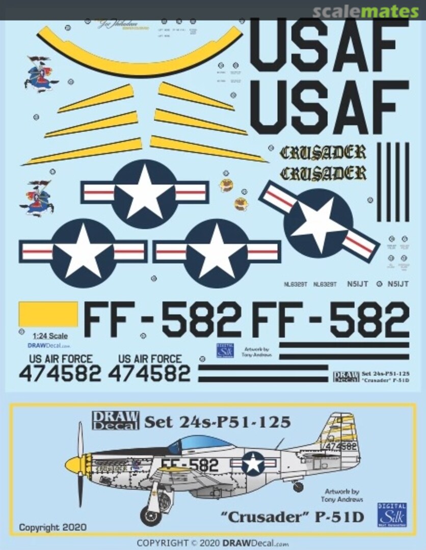 Boxart “Crusader” P-51D 24-P51-125 Draw Decal Boxart “Crusader” P-51D 24-P51-125 Draw Decal