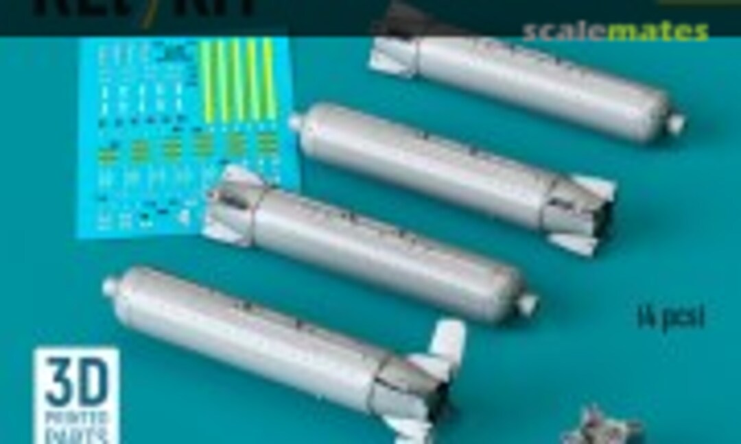 1:32 CBU-89A cluster bombs GATOR (4 pcs) (A-10, F-15E, F-16, B-52, B-1B, B-2) (3D Printed) (ResKit RS32-0514) RS32-0514