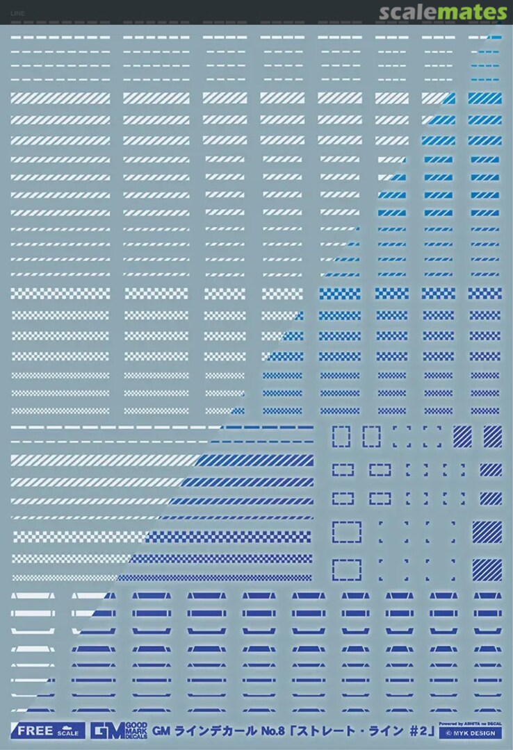 Boxart GM Line Decal No.8 Straight Line #2 White & Neon Blue GM-852 MYK Design Boxart GM Line Decal No.8 Straight Line #2 White & Neon Blue GM-852 MYK Design