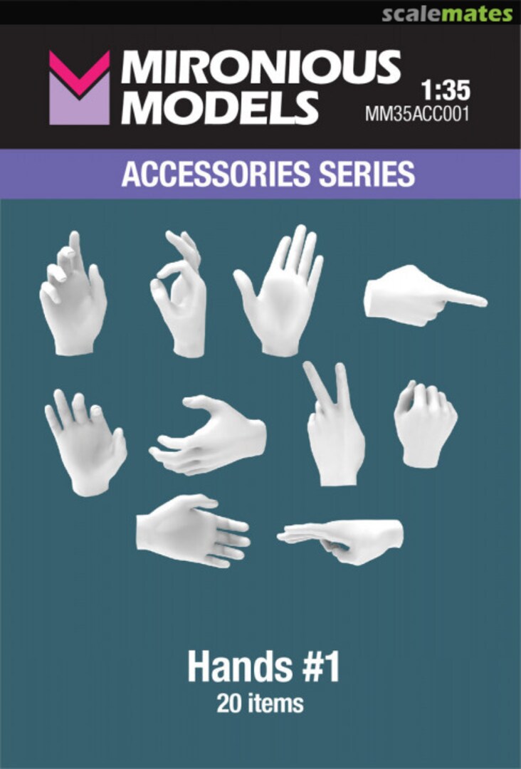 Boxart Hands #1 (20pcs) MM35ACC001 Mironious Models Boxart Hands #1 (20pcs) MM35ACC001 Mironious Models