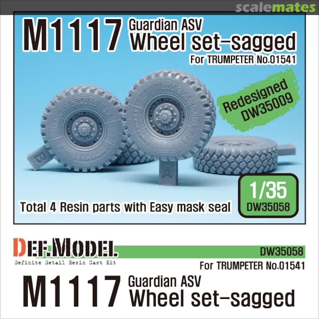 Boxart M1117 Guardian ASV Wheel Set--Sagged DW35058 Def.Model Boxart M1117 Guardian ASV Wheel Set--Sagged DW35058 Def.Model