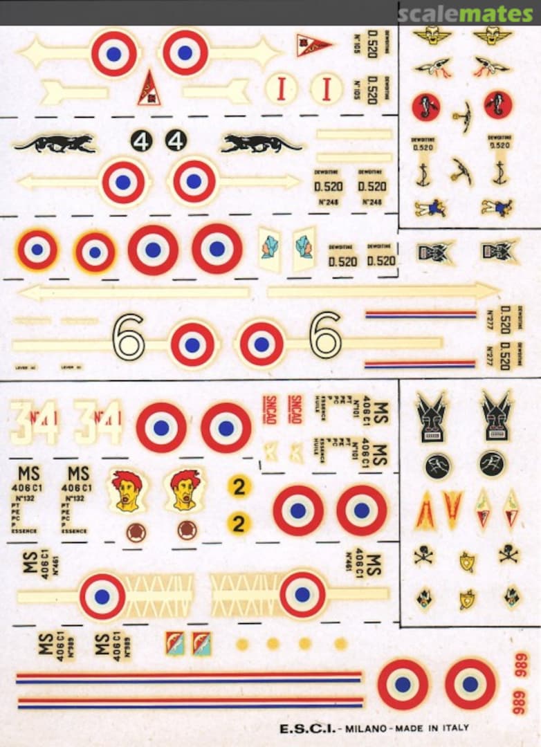 Boxart Morane Saulnier 406 & Dewoitine D. 520 6 ESCI Boxart Morane Saulnier 406 & Dewoitine D. 520 6 ESCI