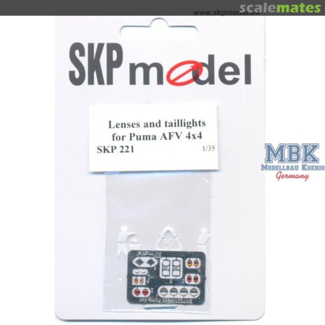 Boxart Lenses and tailights for 4x4 Puma AFV (Trumpeter) SKP 221 SKP model