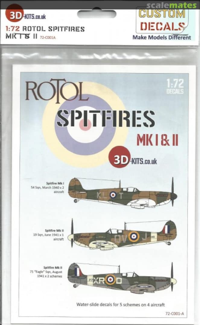 Boxart Rotol Spitfires Mk.I & Mk.II 72-C001A 3D-Kits Boxart Rotol Spitfires Mk.I & Mk.II 72-C001A 3D-Kits