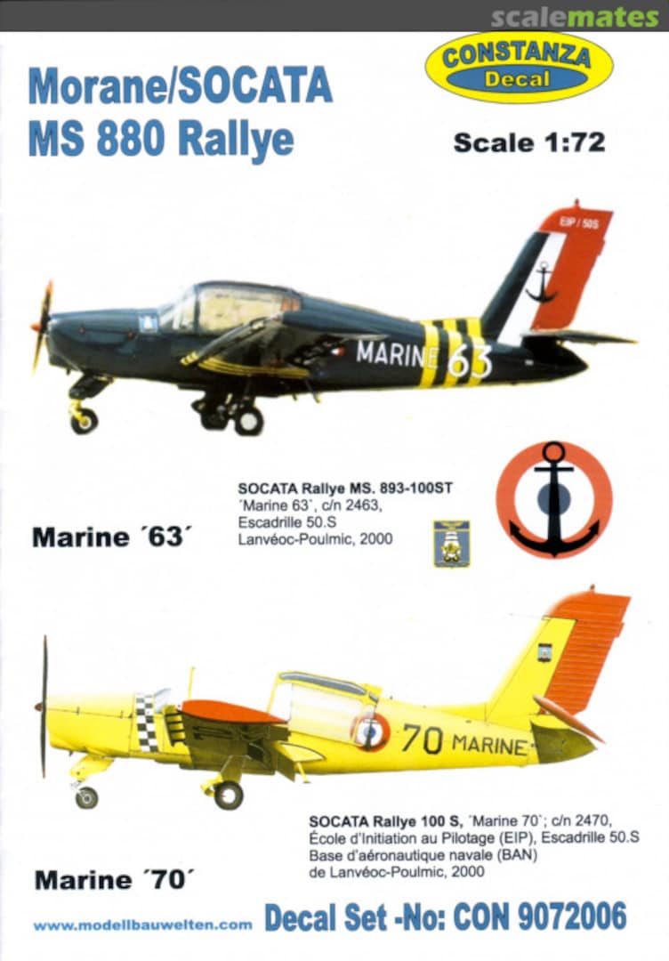 Boxart Morane/SOCATA MS 880 Rallye CON 9072006 Constanza Kit Boxart Morane/SOCATA MS 880 Rallye CON 9072006 Constanza Kit