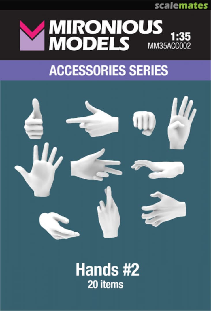 Boxart Hands #2 (20pcs) MM35ACC002 Mironious Models Boxart Hands #2 (20pcs) MM35ACC002 Mironious Models