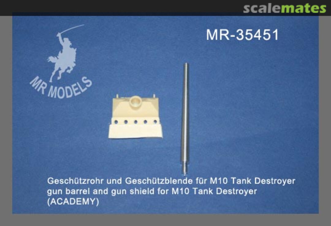 Boxart gun barrel and gun shield for M10 Tank Destroyer (ACADEMY) MR-35451 MR Modellbau Boxart gun barrel and gun shield for M10 Tank Destroyer (ACADEMY) MR-35451 MR Modellbau