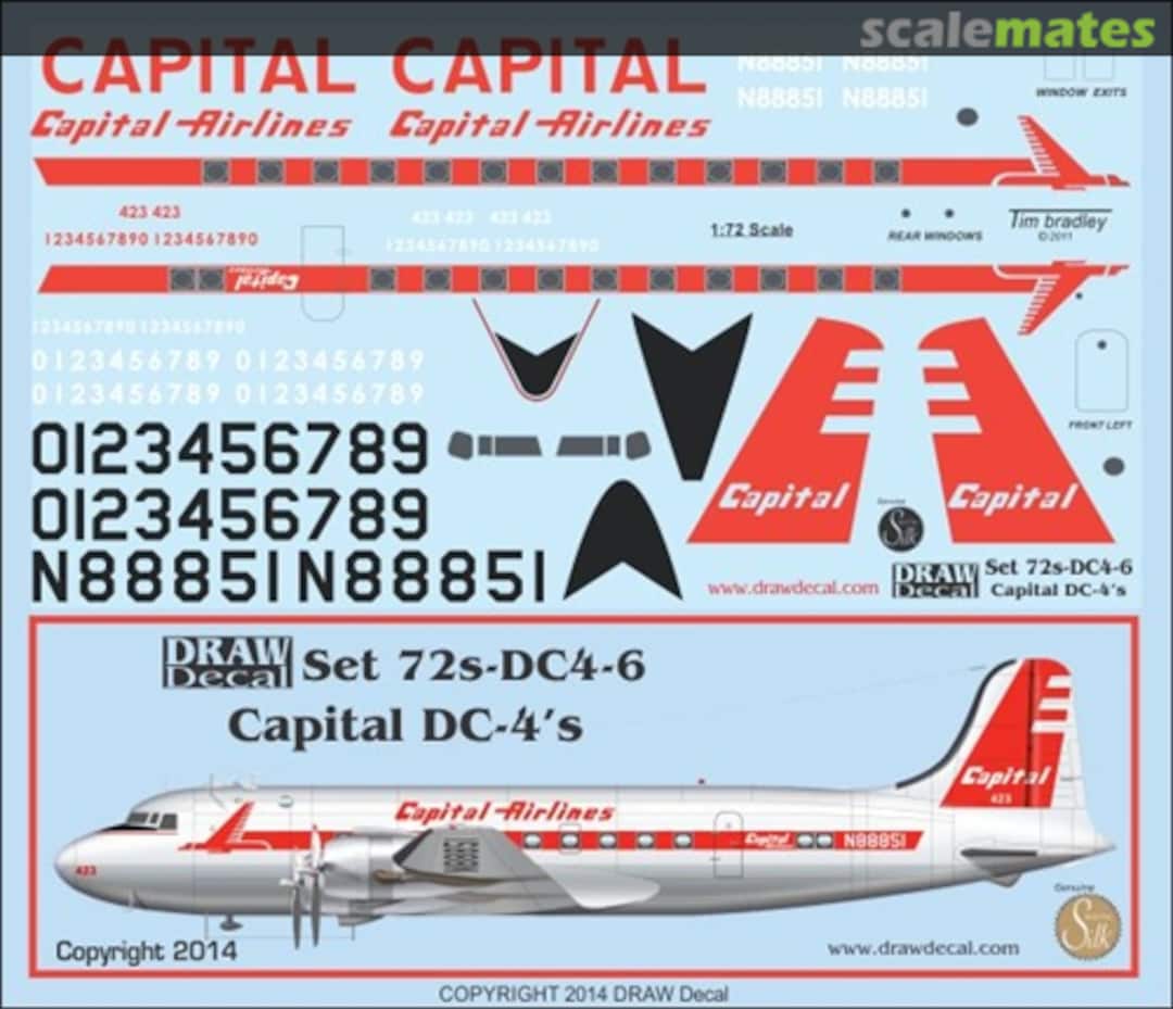 Boxart Capital Airlines DC-4's 72-DC4-6 Draw Decal Boxart Capital Airlines DC-4's 72-DC4-6 Draw Decal