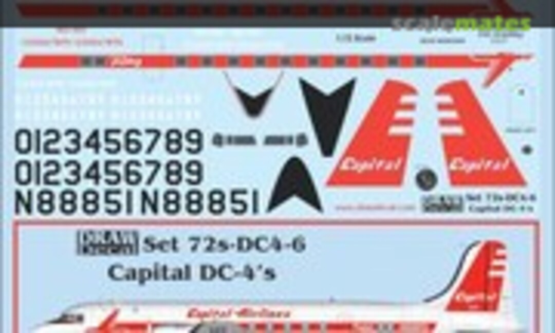 1:72 Capital Airlines DC-4's (Draw Decal 72-DC4-6) 72-DC4-6