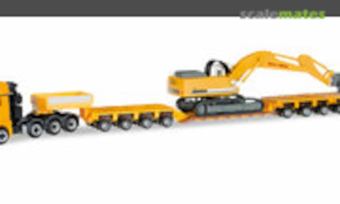 1:87 MAN TGX XXL 640 Tieflade-Sattelzug mit Liebherr 954 mit Sortiergreifer &quot;Max Bögl&quot; (Herpa 307277)