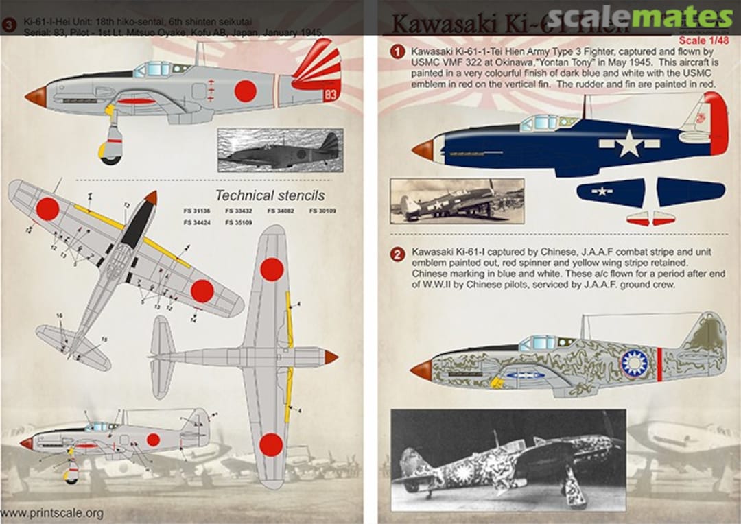 Boxart Kawasaki Ki-61-I Hien 48-134 Print Scale Boxart Kawasaki Ki-61-I Hien 48-134 Print Scale