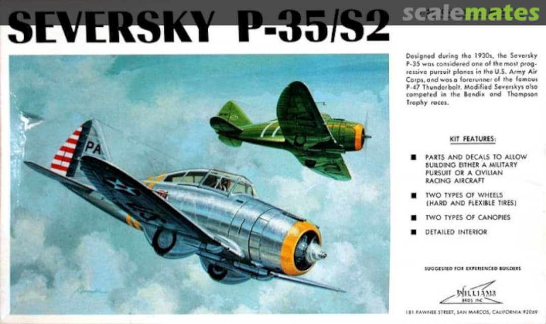 Boxart Seversky P-35/S2 32-135 Williams Brothers Boxart Seversky P-35/S2 32-135 Williams Brothers