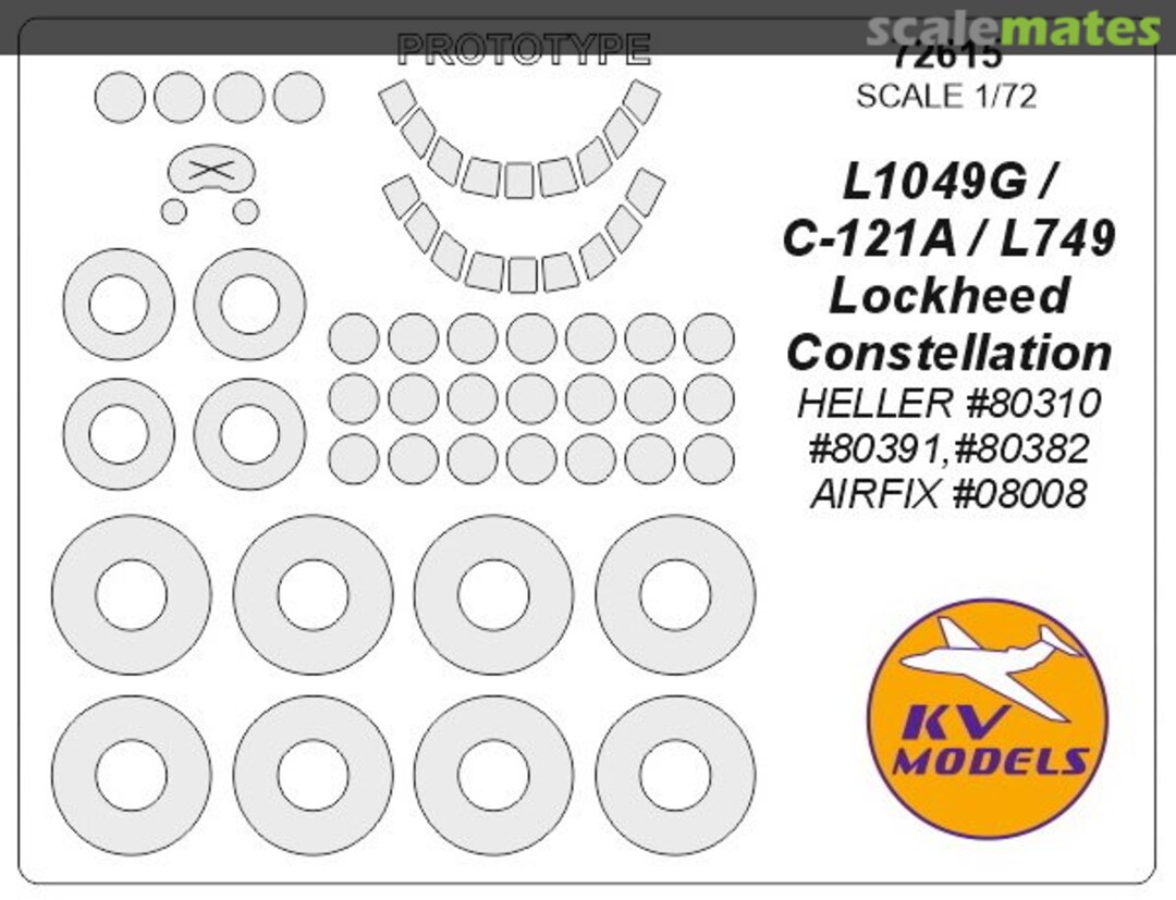 Boxart Painting masks for Lockheed L1049G/C-121A/L749 72615 KV Models Boxart Painting masks for Lockheed L1049G/C-121A/L749 72615 KV Models