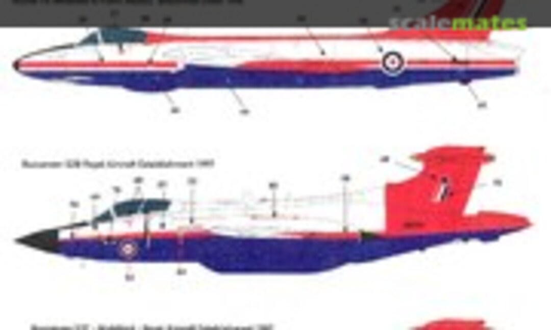 1:72 Raspberry Ripple Jets Part 1 (BAC Jaguar T2, Hawker Hunter FGA9, Blackburn Buccaneer S2B) (26 Decals STS7221)