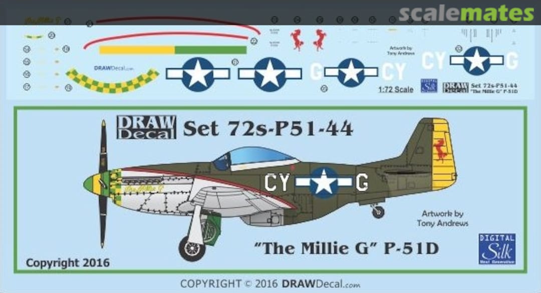 Boxart P-51D “The Millie G” 72-P51-44 Draw Decal Boxart P-51D “The Millie G” 72-P51-44 Draw Decal
