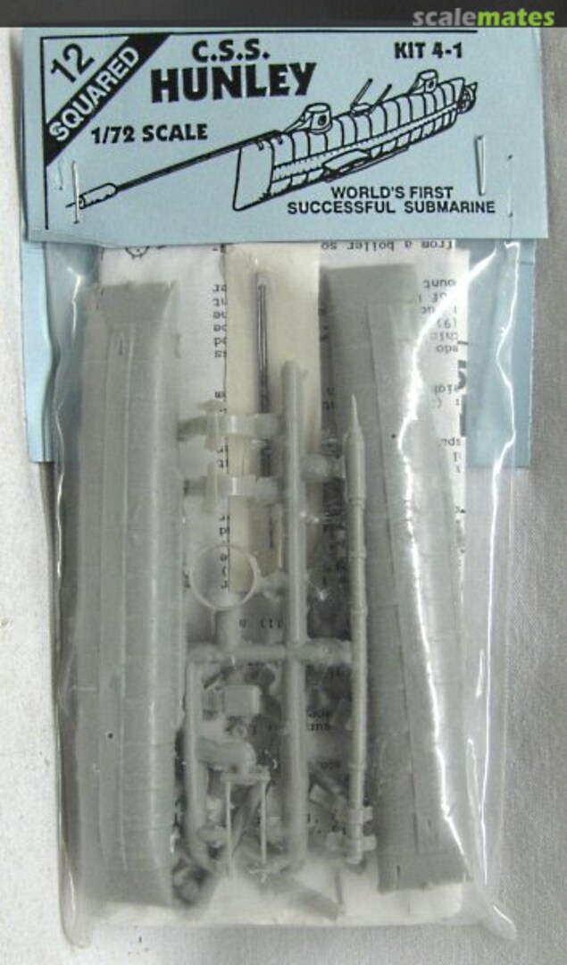 Boxart C.S.S. Hunley World's First Successful Submarine 4-1 12 Squared