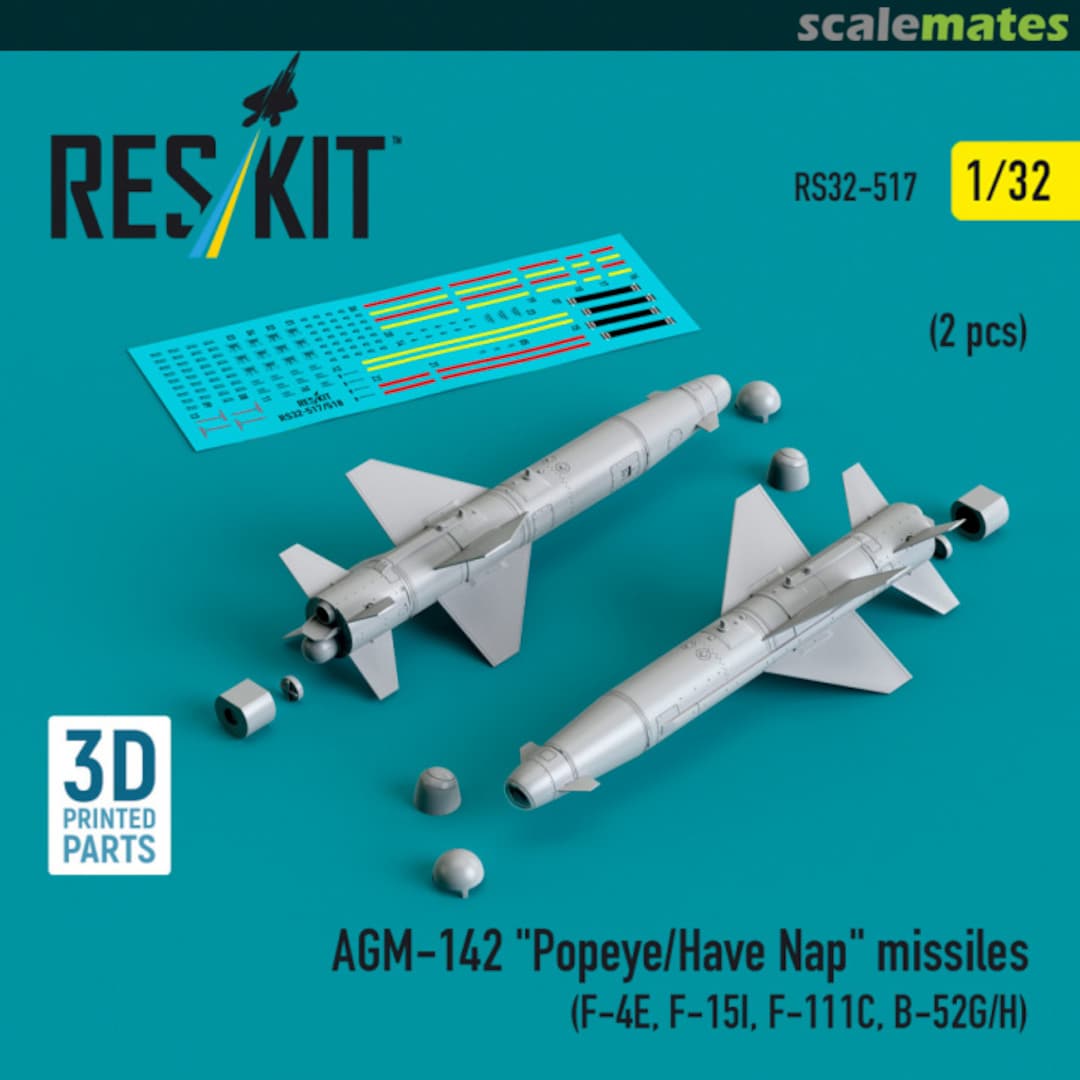 Boxart AGM-142 Popeye/Have Nap missiles (2 pcs) RS32-0517 ResKit Boxart AGM-142 Popeye/Have Nap missiles (2 pcs) RS32-0517 ResKit