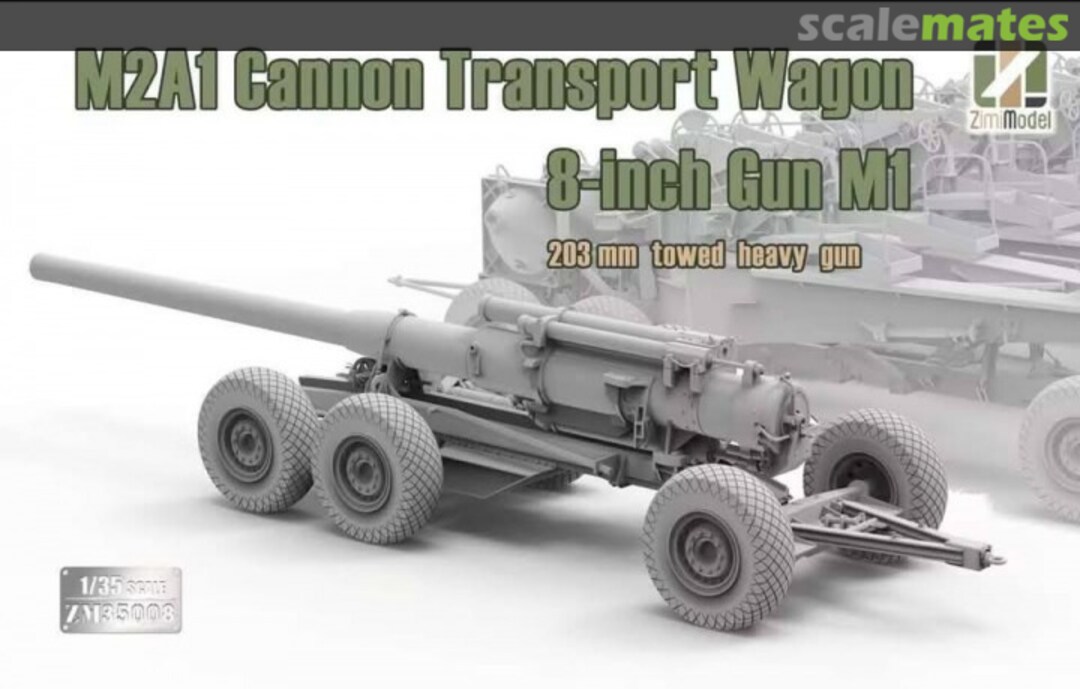 Boxart M2A1 Cannon Transport Wagon 8-inch Gun M1 ZM35008 Zimi Model