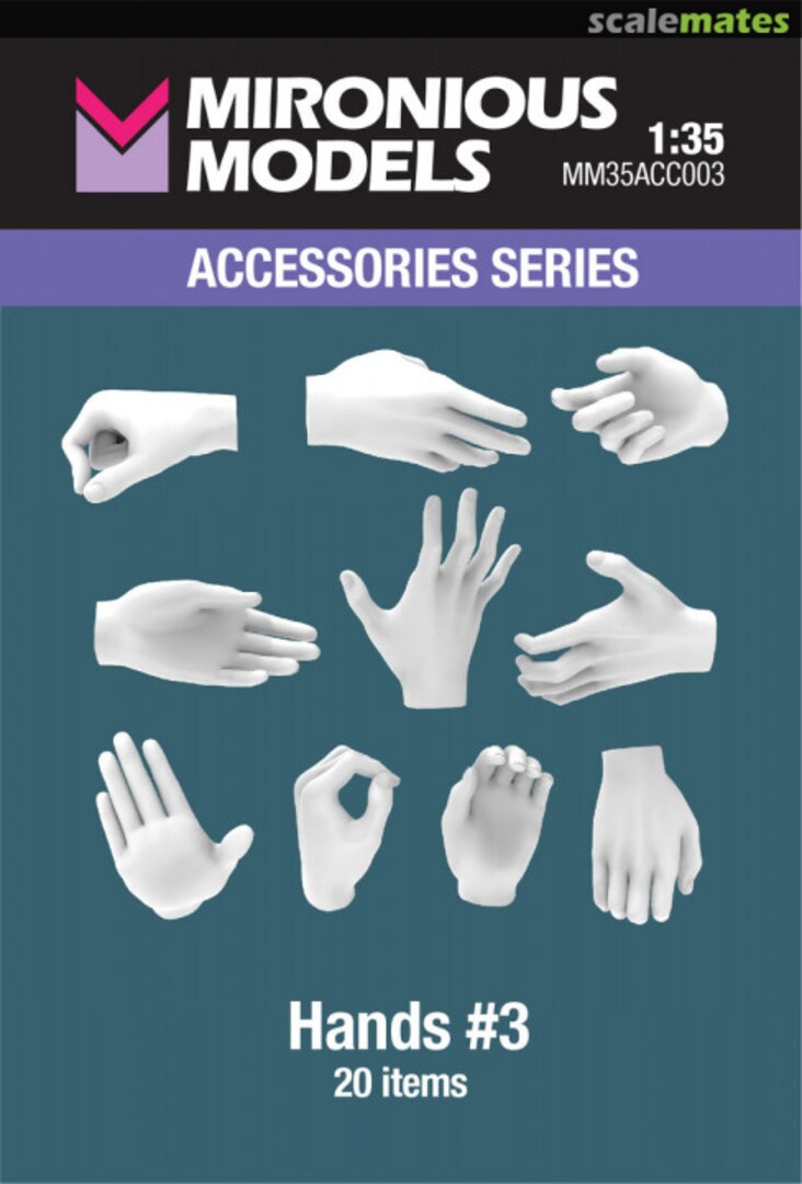 Boxart Hands #3 (20pcs) MM35ACC003 Mironious Models