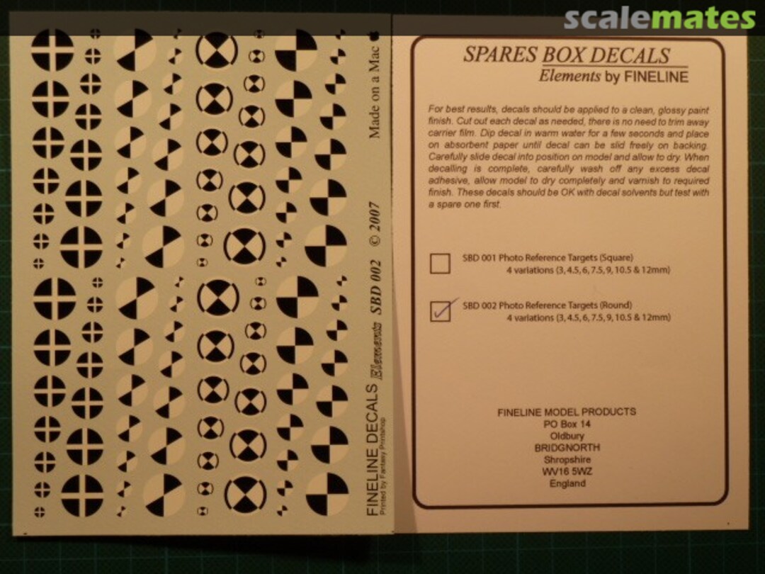 Boxart Photo Reference Targets (Round) SBD 002 Fineline Decals Boxart Photo Reference Targets (Round) SBD 002 Fineline Decals