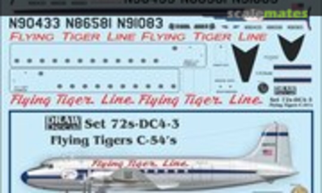 1:72 Flying Tigers C-54's (Draw Decal 72-DC4-3) 72-DC4-3
