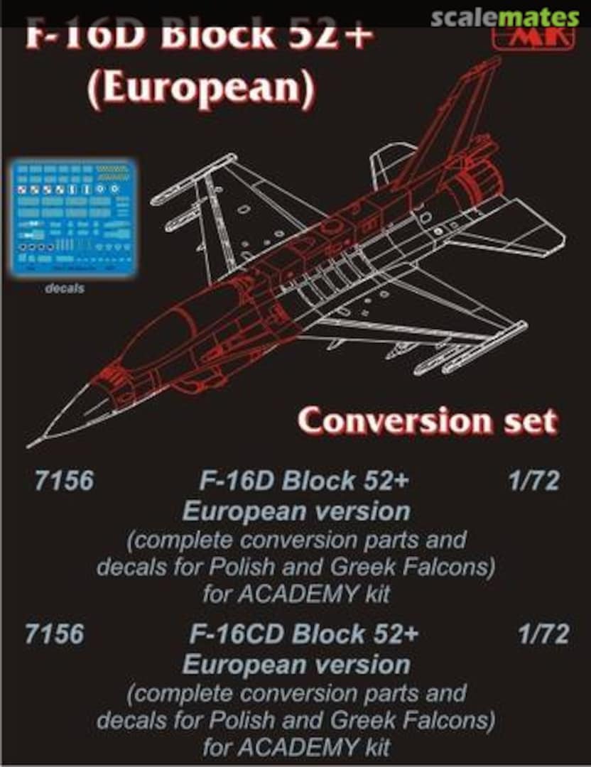 Boxart F-16D Block 52+ (European) Conversion Set 7156 CMK Boxart F-16D Block 52+ (European) Conversion Set 7156 CMK
