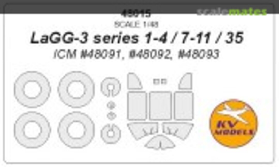 1:48 Mask for LAGG-3 (all mods) + wheels (KV Models 48015) 48015