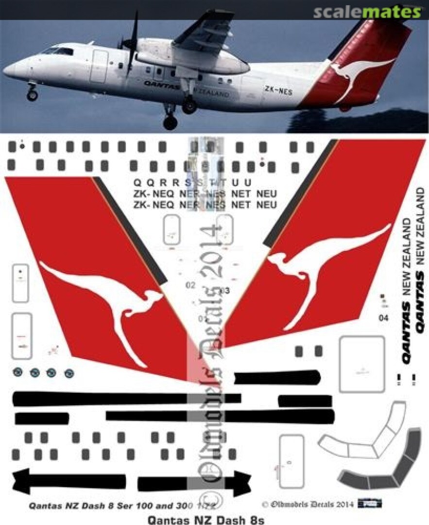 Boxart Dash8-100/300 Qantas NZ OMD0247 Oldmodels Decals Boxart Dash8-100/300 Qantas NZ OMD0247 Oldmodels Decals
