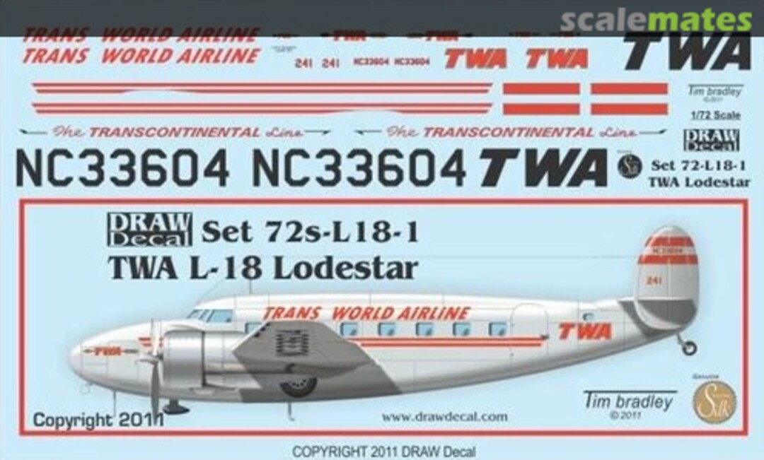 Boxart TWA L-18 Lodestar 72-L18-1 Draw Decal Boxart TWA L-18 Lodestar 72-L18-1 Draw Decal