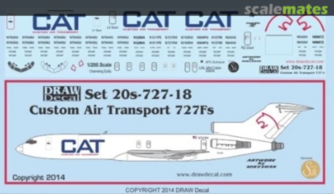 Boxart Custom Air Transport 727Fs 20-727-18 Draw Decal