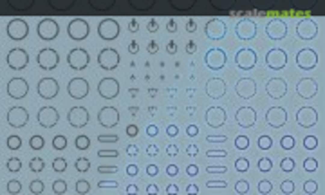 No GM Line Decal No.9 Circle & One Point #1 White & Neon Blue (MYK Design GM-855) GM-855