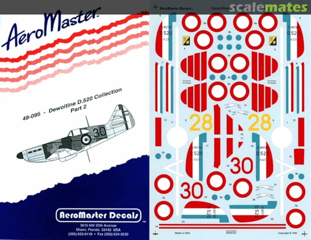 Boxart Dewoitine D.520 Collection Part 2 48-095 AeroMaster Boxart Dewoitine D.520 Collection Part 2 48-095 AeroMaster