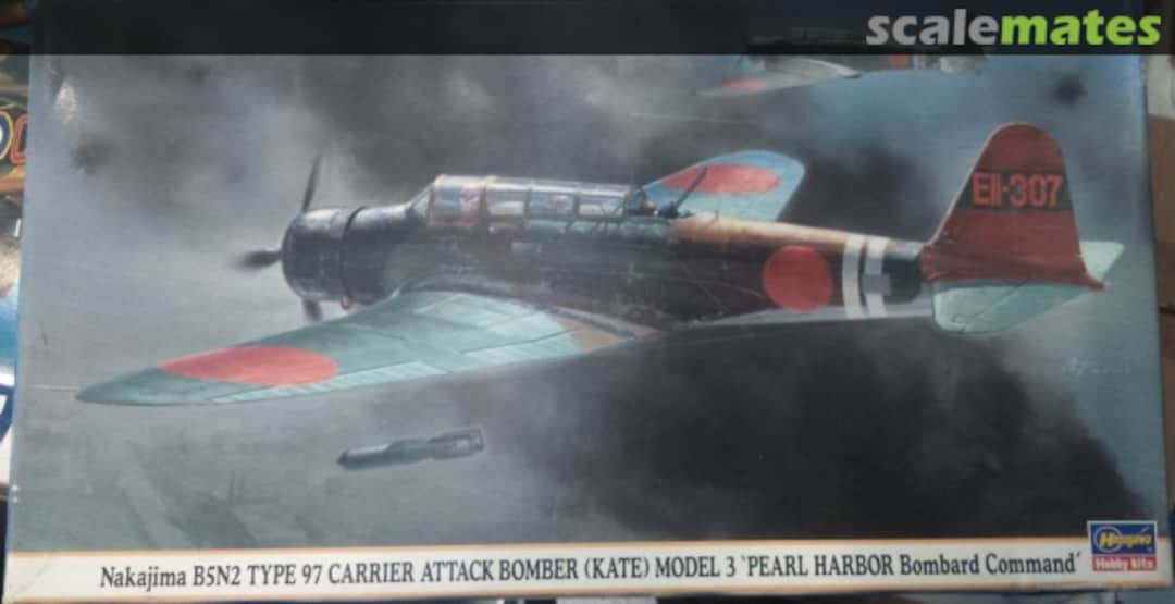 Boxart Nakajima B5N2 Type 97 Carrier Attack Bomber (Kate) Model 3 'Pearl Harbor Bombard Command' 09593 Hasegawa Boxart Nakajima B5N2 Type 97 Carrier Attack Bomber (Kate) Model 3 'Pearl Harbor Bombard Command' 09593 Hasegawa