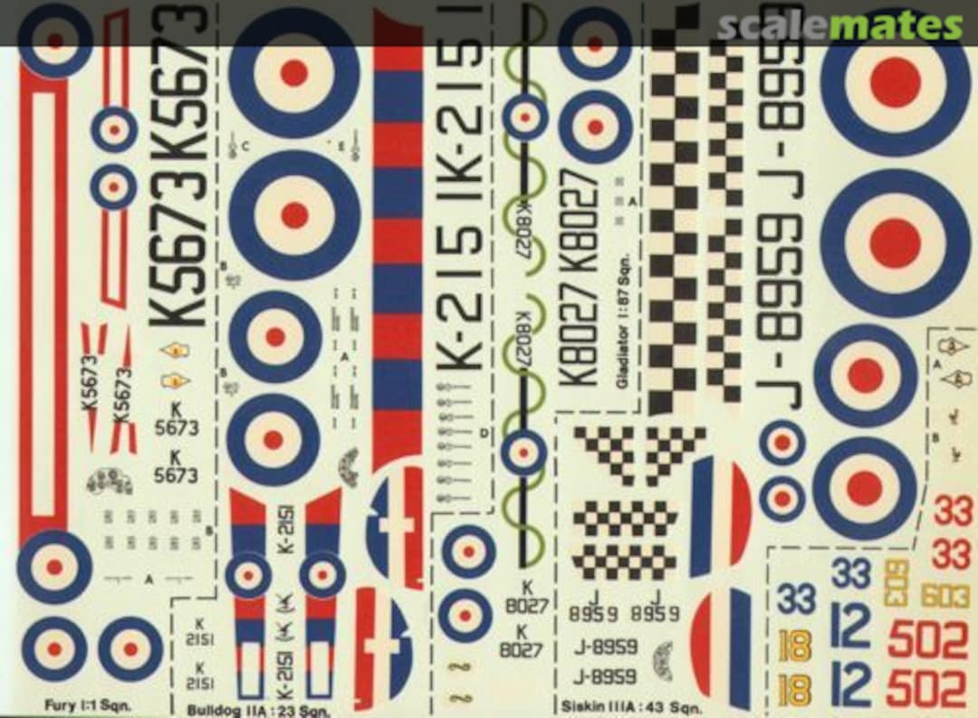 Boxart Interwar RAF: Bulldog IIA, Hawker Fury I, Siskin IIIA 31A Modeldecal Boxart Interwar RAF: Bulldog IIA, Hawker Fury I, Siskin IIIA 31A Modeldecal